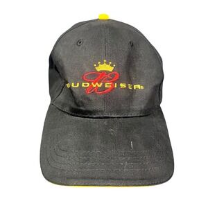 Vintage 2005 Budweiser Beer Embroidered Crown Logo Black Cap Adjustable Hat
